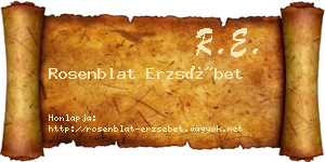 Rosenblat Erzsébet névjegykártya